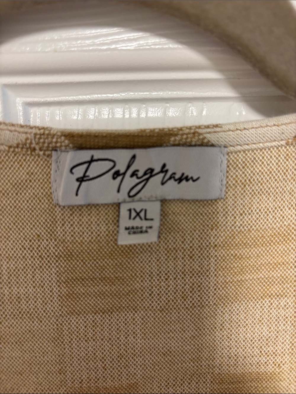 Polagram Tan and White Gingham Midi Dress - Picture 2 of 6